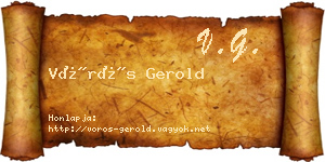 Vörös Gerold névjegykártya