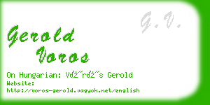 gerold voros business card